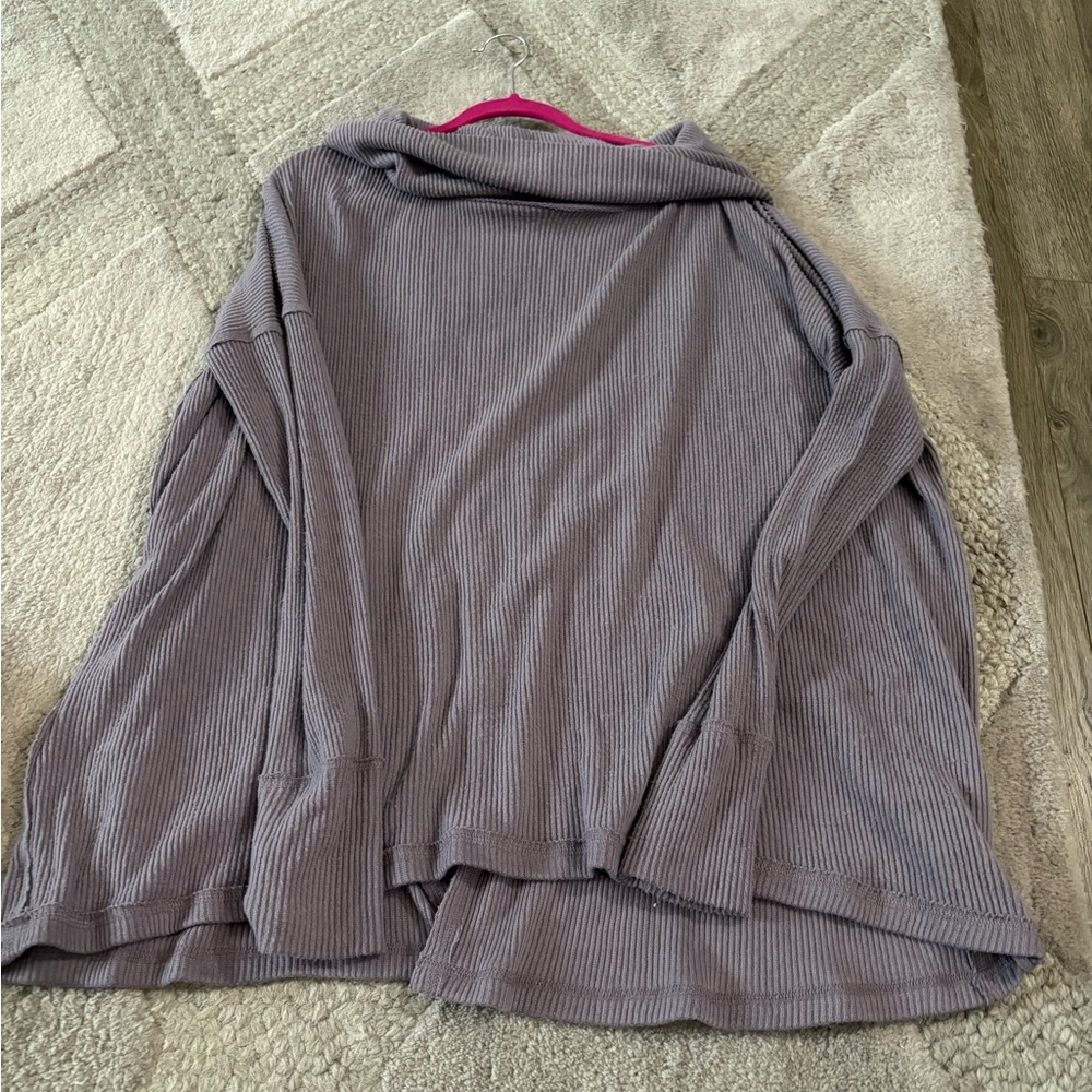 We The Free Lavender Ribbed Top